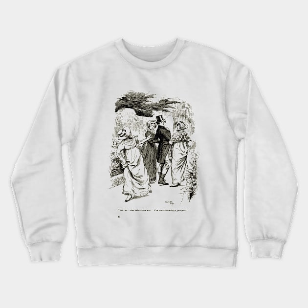 Jane Austen Pride and Prejudice Illustration Crewneck Sweatshirt by PaperMoonGifts